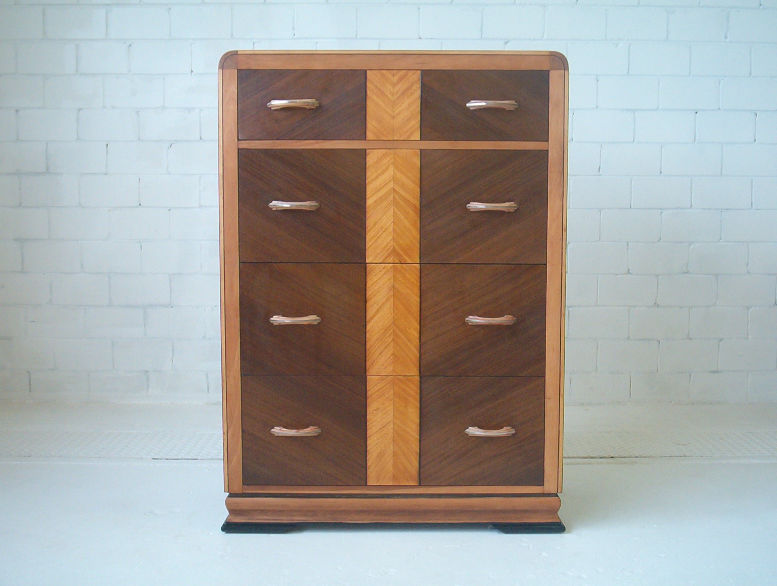 art-deco-nouveau-chest-drawers-storage-vintage-retro-walnut-sideboard-1940's-4