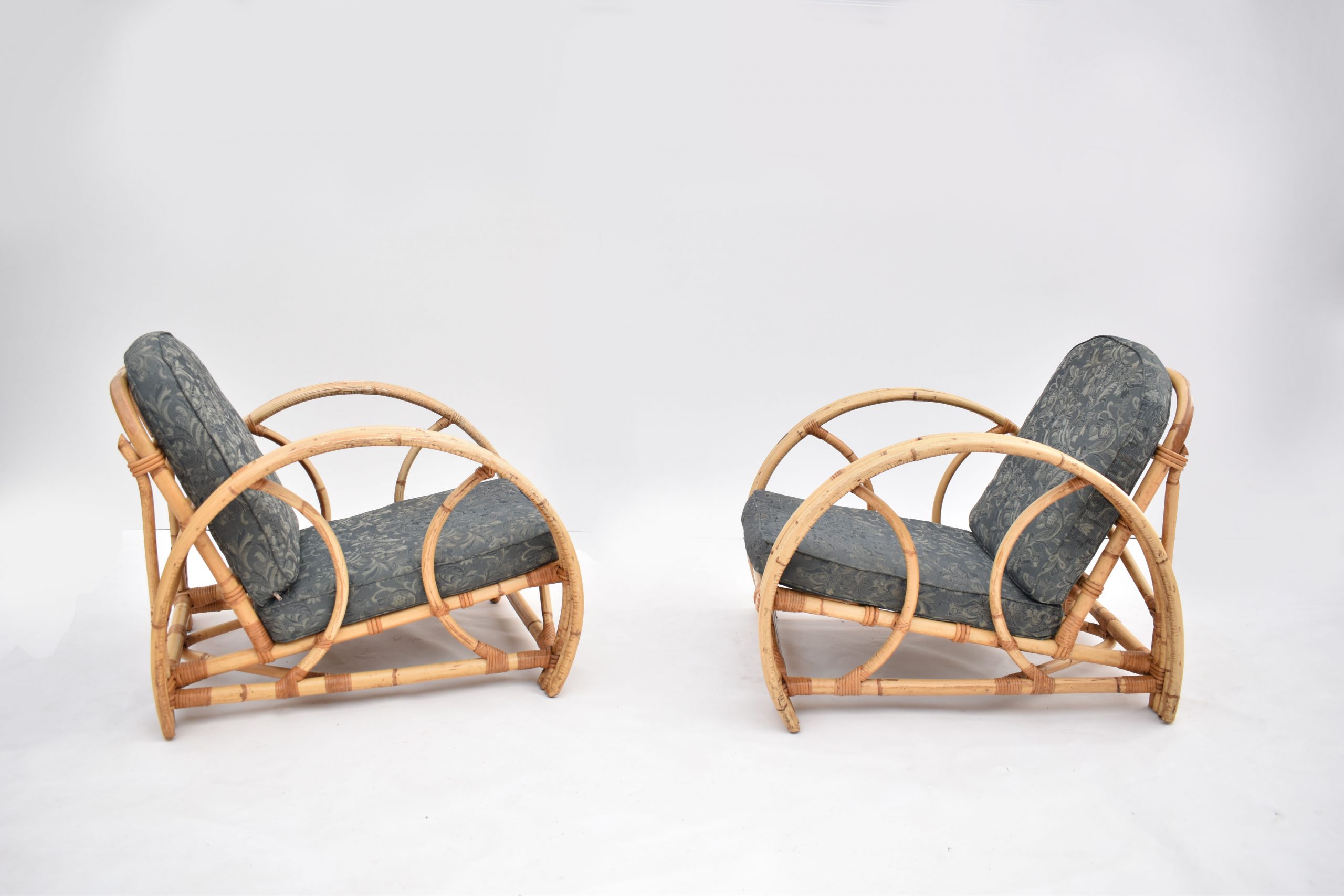 PAIR-VINTAGE- Cane-Armchairs-Paul-Frankl-Pretzel-4strand-chairs-Lounge-Art-Deco-rattan-5