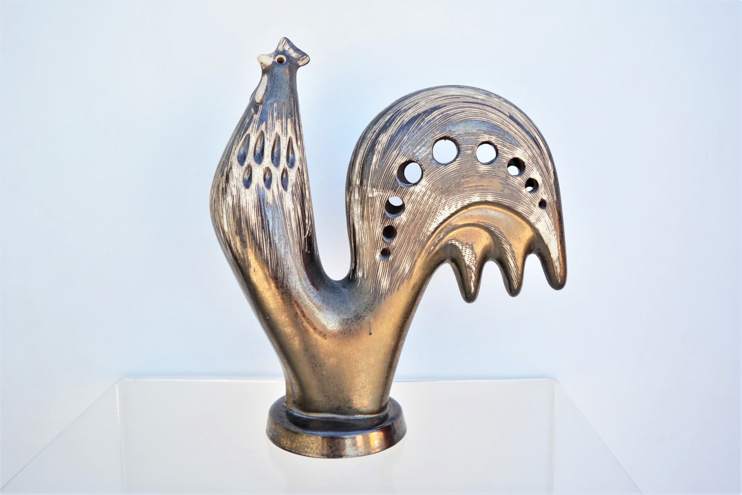 ellis-pottery-rooster-bird-ceramics-vintage-australian-design-bitossi-era-1960's