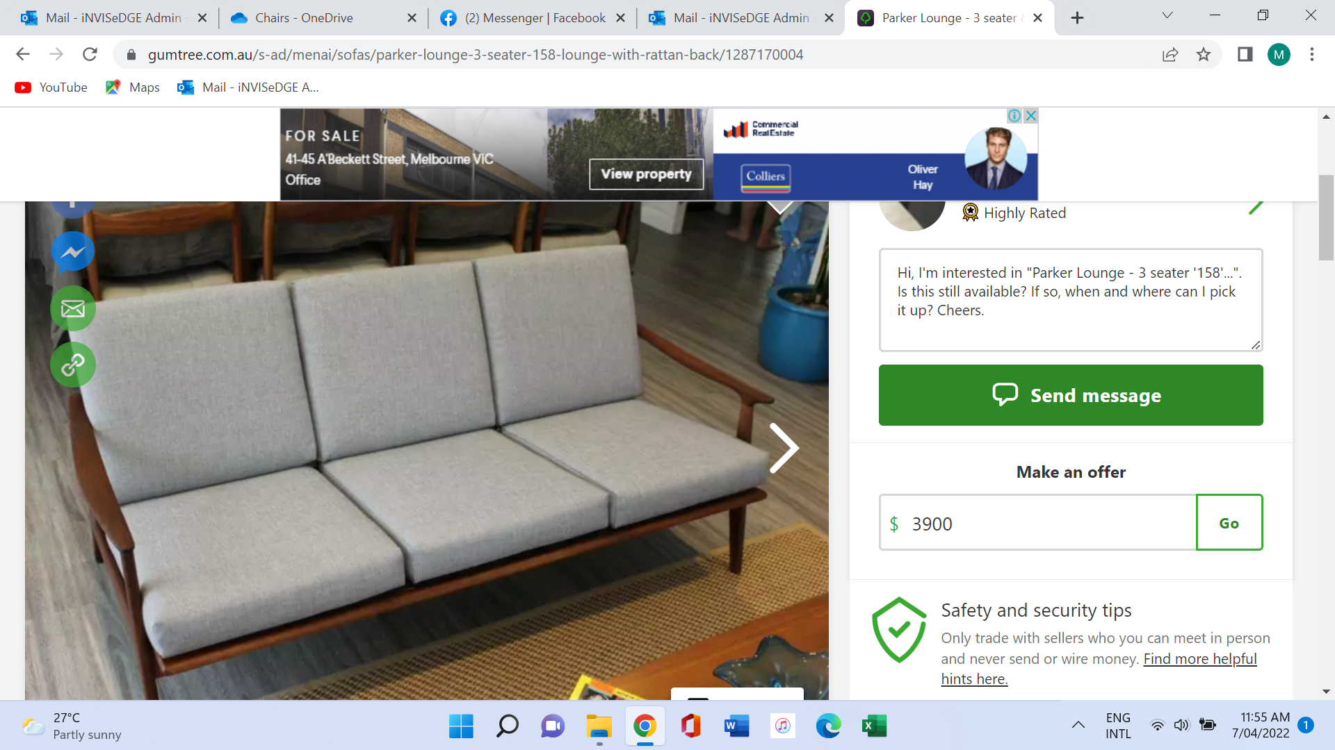 . 1 . a Parker Sofa