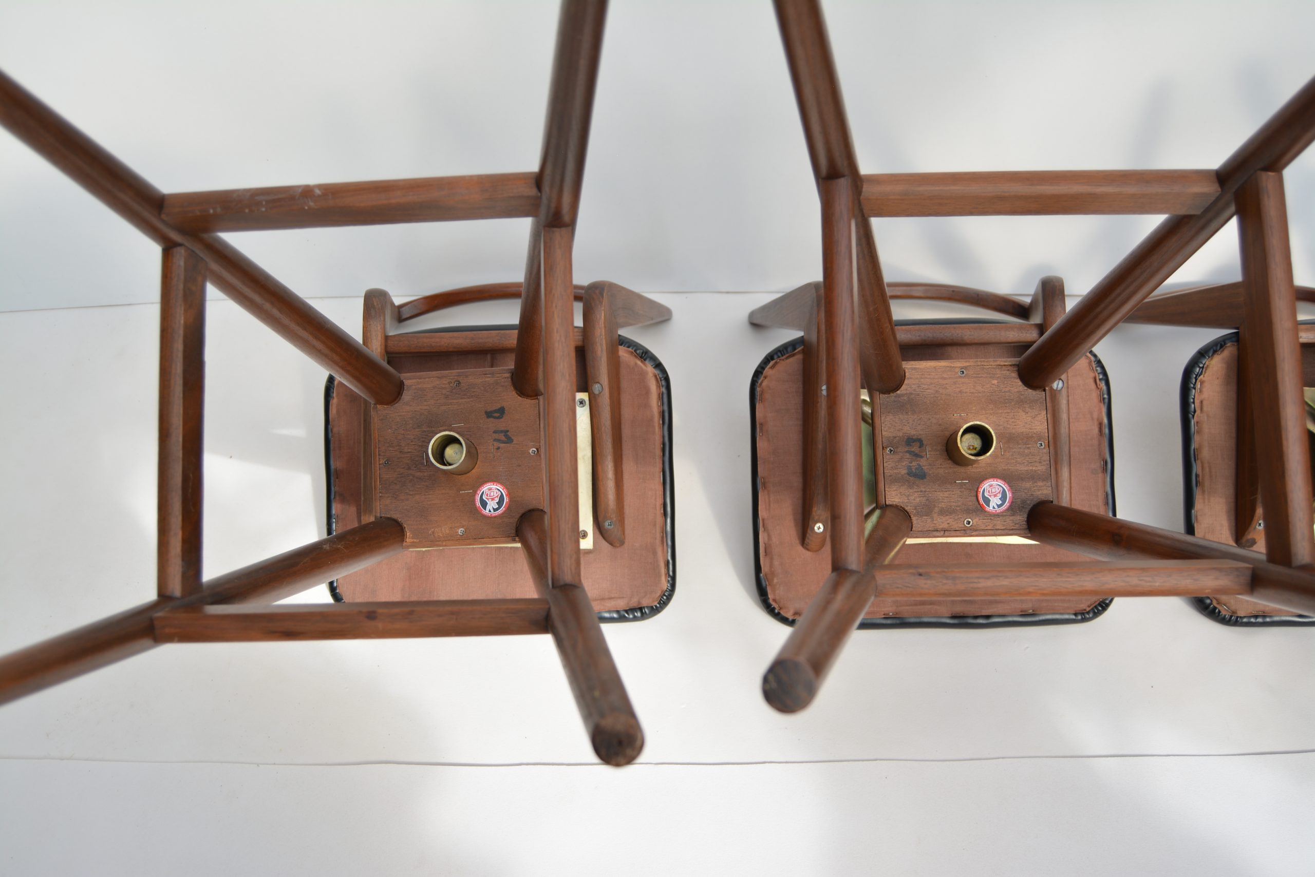 TH Brown And Sons Designer Swivel Bar Stools Vintage Retro Chairs Labels 1960s Australian Furniture Parker Danish Era (5)