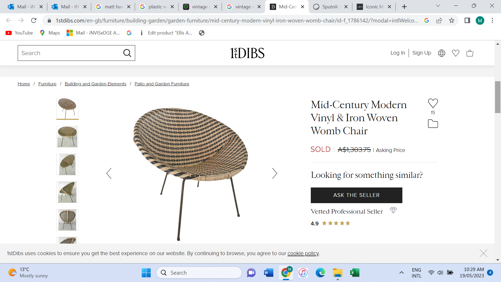 Vintage Outdoor Saucer Chair